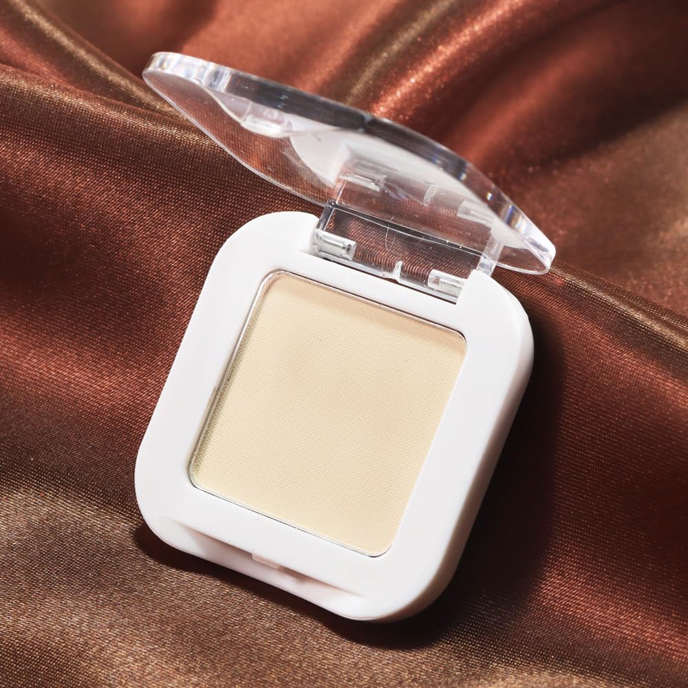 Buildable Matte Eyeshadow Makeup Palette Single - French Vanilla Shades | Creamy Pressed Powder for Easy Blending | Mini Travel Palette for Women | Everyday Natural Eye Makeup-Velvo Beauty