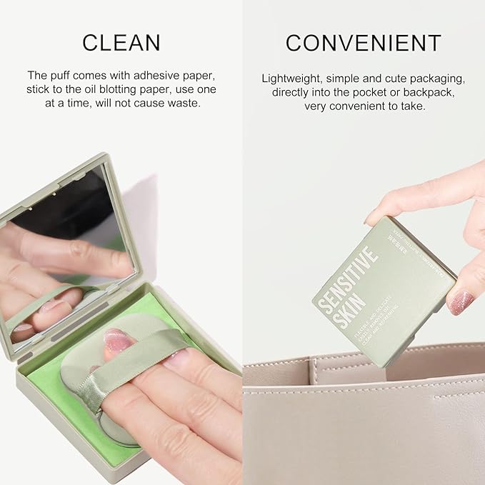 KYDA 200 Sheets Oil Blotting Paper with Mirror and Puff, Refills Included, Face Oil Absorbing Sheets, Oil Control Paper, Absorb Excess Oil, Makeup Friendly-Velvo Beauty