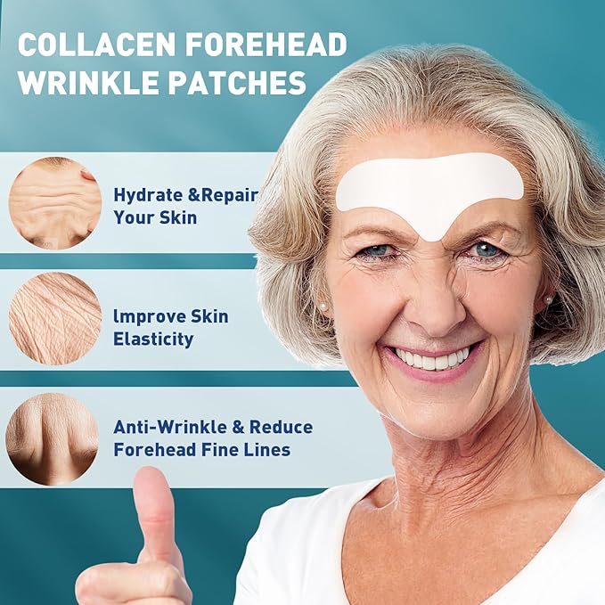 28 Pcs Forehead Wrinkle Patches - Anti Wrinkle Facial Patches with Collagen and Vitamin E for Face Overnight to Smoothing Fine Frown Lines & Wrinkles Treatment-Velvo Beauty