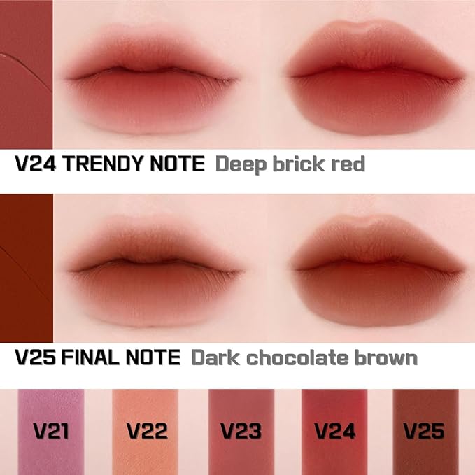 BBIA Last Velvet Tint - Soft & Creamy Matte Finish Lip Stain, Blur Effect with Velvety Texture, Long-Lasting, High Pigment, Lightweight, Non-Drying, Vegan, Korean Lip Makeup (V24 TRENDY NOTE)-Velvo Beauty