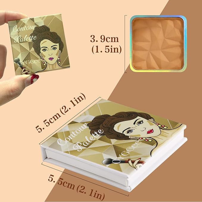 Matte Light Bronzer Palette,Perfect Finish Hd Powder,Professional Bronzering contouring Makeup Pallet,Highly Pigments and Long Lasting For Fair Face Tone,Cruelty-Free-Velvo Beauty