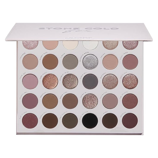ColourPop Stone Cold Fox Eyeshadow Palette - 30 Pan Cool Tone Eye Makeup Palette with Matte & Metallic Finishes - High-Pigment Eye Makeup with a Long-Wearing Formula (1.16 oz)-Velvo Beauty