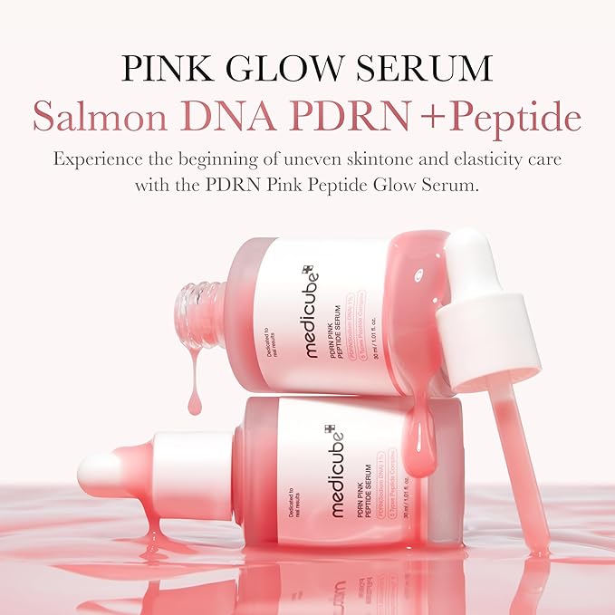 medicube Salmon DNA PDRN Pink Peptide Serum, Pink glow serum, Peptide, Niacinamide, Hydrating & Moisturizing & Firming, Uneven Skin Tone, Korean Skincare | 1.01 fl.oz. (1.01 fl.oz., Salmon DNA PDRN)-Velvo Beauty