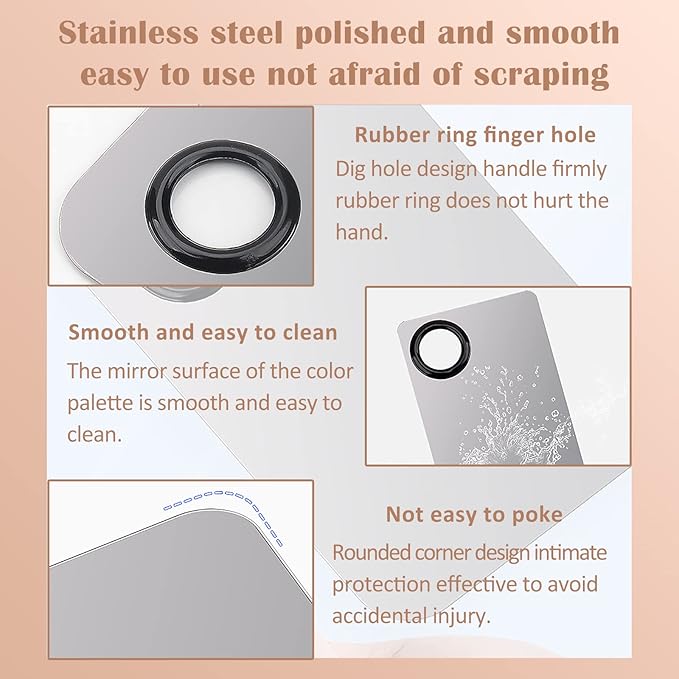 DAGEDA Stainless Steel Makeup Spatula Set, Makeup Mixing Palette Make up Spatula Tool, Foundation Spatula Makeup Foundation Mixing Pigment Palette, Cosmetic Spatula Foundation Palette Make up Tool-Velvo Beauty