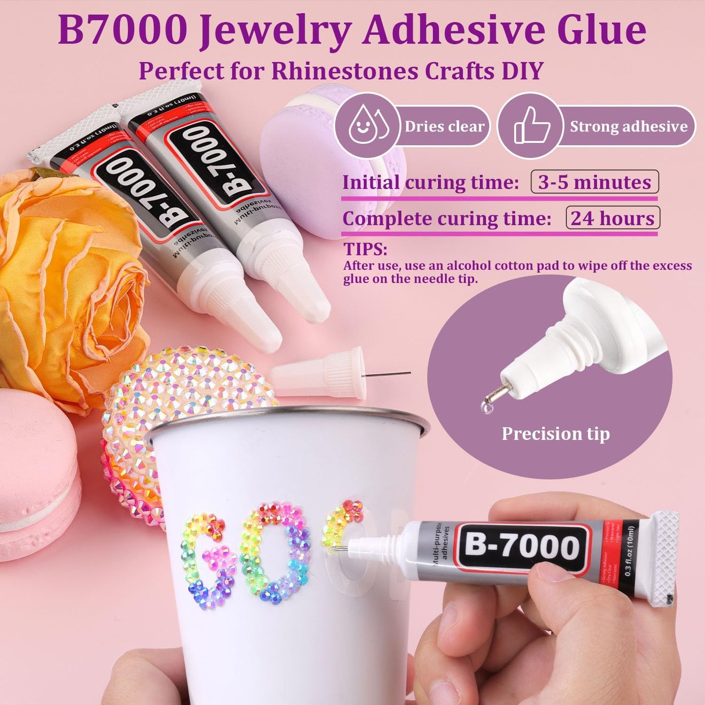 2 Boxes Jelly Rhinestones for Bedazzling, 36600Pcs 3mm & 4mm Multicolor Flatback Resin Gems for Crafting, Bedazzler Kit with 2Pcs 10ml B7000 Jewelry Glue for DIY Crafts Book Fabric Decor Nail Art-Velvo Beauty
