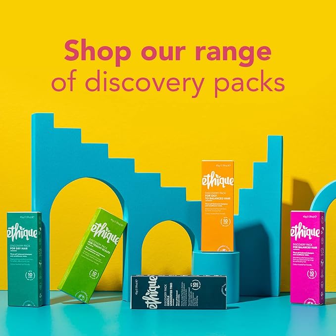 Ethique Discovery Pack for Balanced Hair - Shampoo & Conditioner - Plastic-Free, Vegan, Cruelty-Free, Eco-Friendly, 3 Travel Bars, 1.59 oz (Pack of 1)-Velvo Beauty