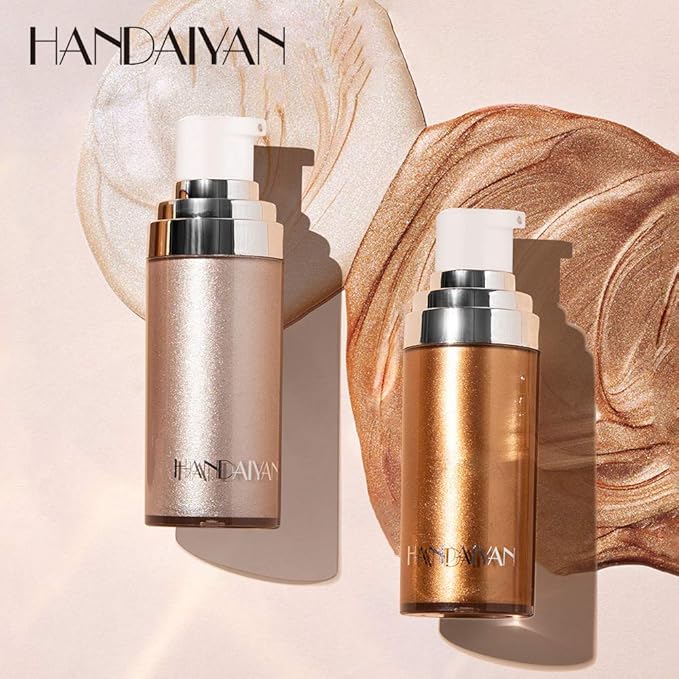 Body Face Luminizer Highlighter Cream Spray Liquid Bronzer Illuminator Glow Glistening Makeup Foundation Cheekbone & Blush Liquid Highlighter Smooth Shimmer Glow Makeup(#01 Pearl White)-Velvo Beauty