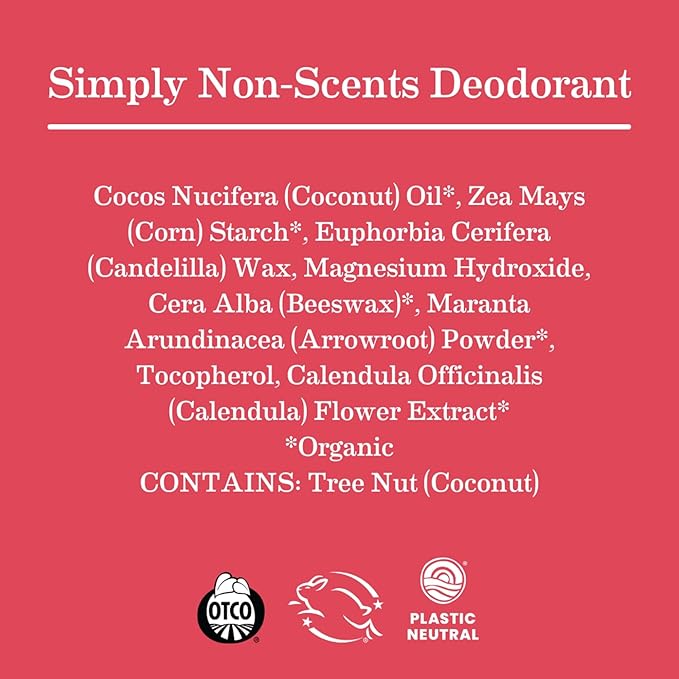 Earth Mama Simply Non-Scents Deodorant | Fragrance-free + Safe for Sensitive Skin, Pregnancy & Breastfeeding, Contains Organic Calendula and Coconut Oil, No Baking Soda or Aluminum, 2.65-Oz (2-Pack)-Velvo Beauty