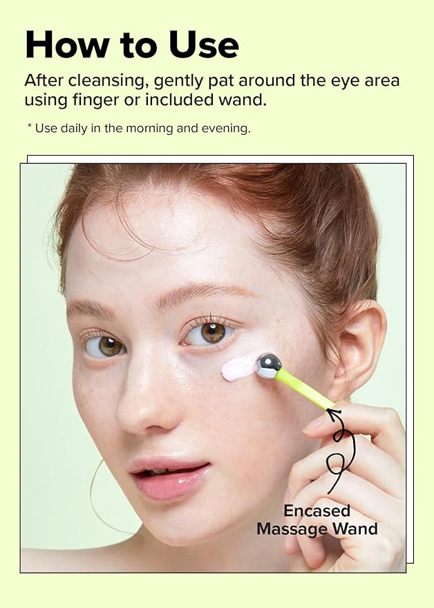 I DEW CARE Vitamin C depuffing Eye Cream with Eye Roller Set | Korean Skin Care Dark Circles Under Eye Treatment with Hyaluronic Acid, Niacinamide | 0.50 Fl Oz | Not Tested on Animals-Velvo Beauty
