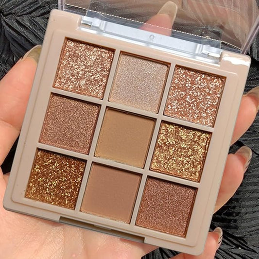 Eyeshadow Palette Makeup- 9 Colors Naked Eyeshadow Palette Matte Shimmer Korean Natural Eye Shadow palettes Highly Pigmented Naturing-Looking Long Lasting (#04)-Velvo Beauty