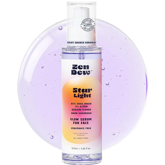 Star Light Snail Mucin Face Serum with Blue Light Skin Protection, 3.38 Oz – Silky Smooth Korean Glow Serum that Restores Moisture and Leaves Skin Brighter, Plumper, Soothed and Smooth-Velvo Beauty