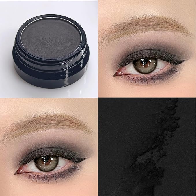 Erinde Black Matte Eyeshadow Palette, Single Black Smokey Pressed Powder Eye Shadow, Ultra-Blendable, Pigmented Color, Long Lasting, Halloween Goth Eye Makeup Palette, Cruelty-Free & Vegan-Velvo Beauty