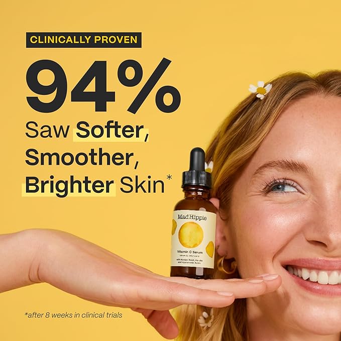 Mad Hippie Vitamin C Serum, Ultra-Hydrating with Hyaluronic Acid, Ferulic & Vitamin E, Anti-Aging, Glow Up Essentials, Cruelty-Free Skin Care, 1.02 Oz-Velvo Beauty