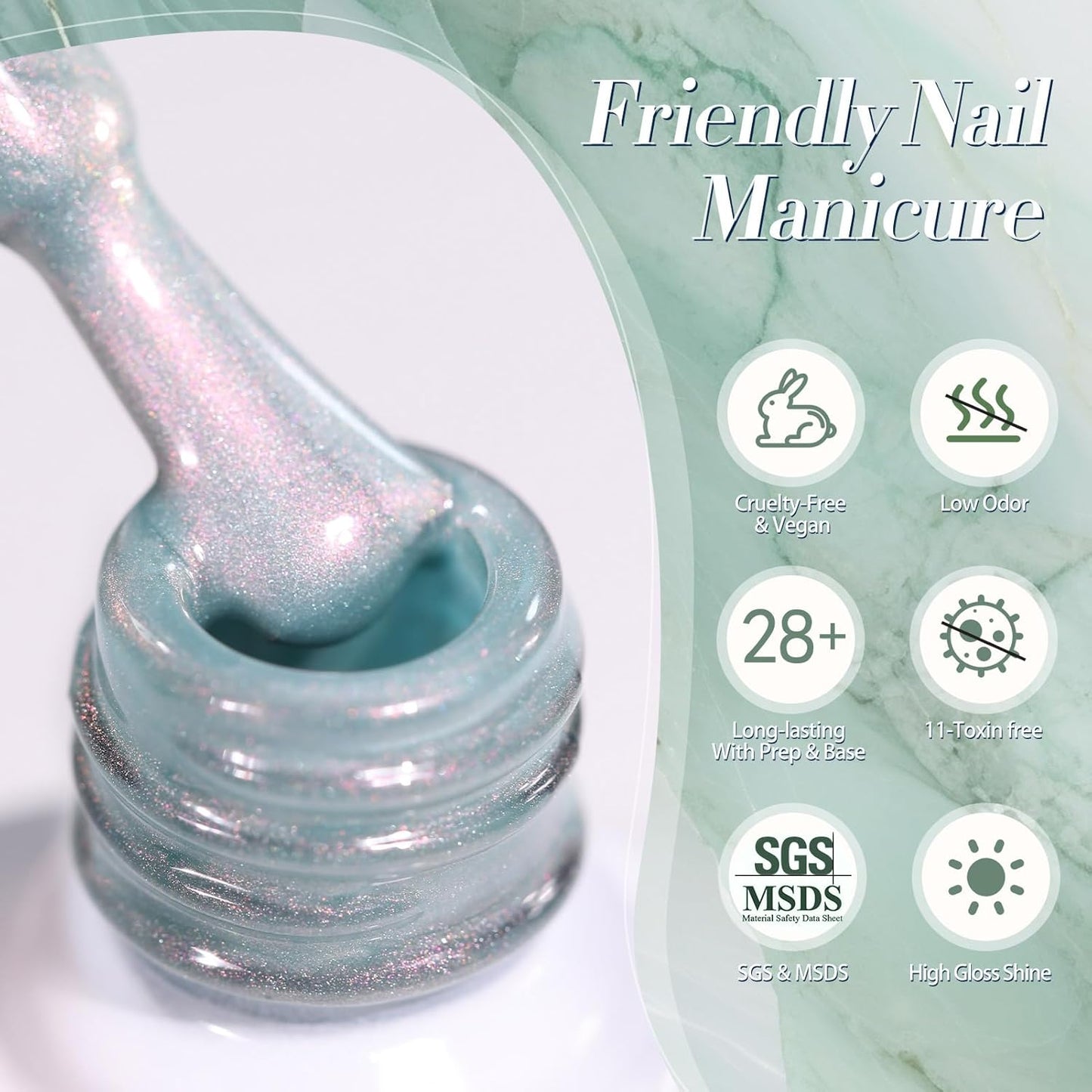 BORN PRETTY Cat Magnetic Eye Gel Nail Polish,Tuberose Green Magnetic Gel Polish Shimmer Magnetic Eye Gel Manicure Nail Art DIY 15ml-Velvo Beauty