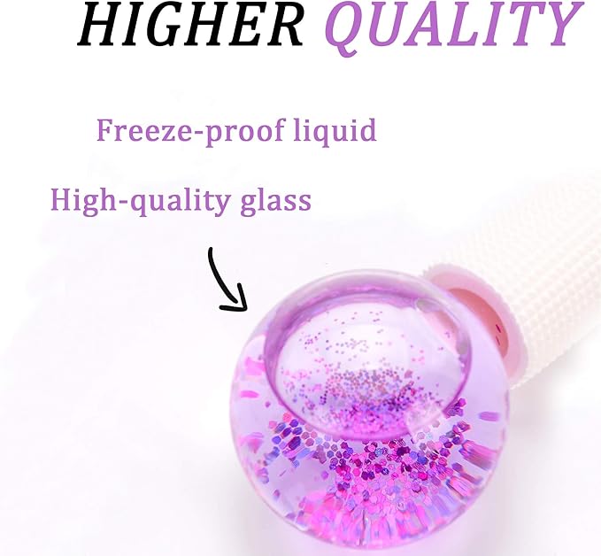 ICE Beauty Balls for Facial, 2PCS Purple Facial Roller for Cold Facial Massage Face Roller Balls with Anti-Freeze Liquid to Reduce Puffiness, Pores, Wrinkles…-Velvo Beauty