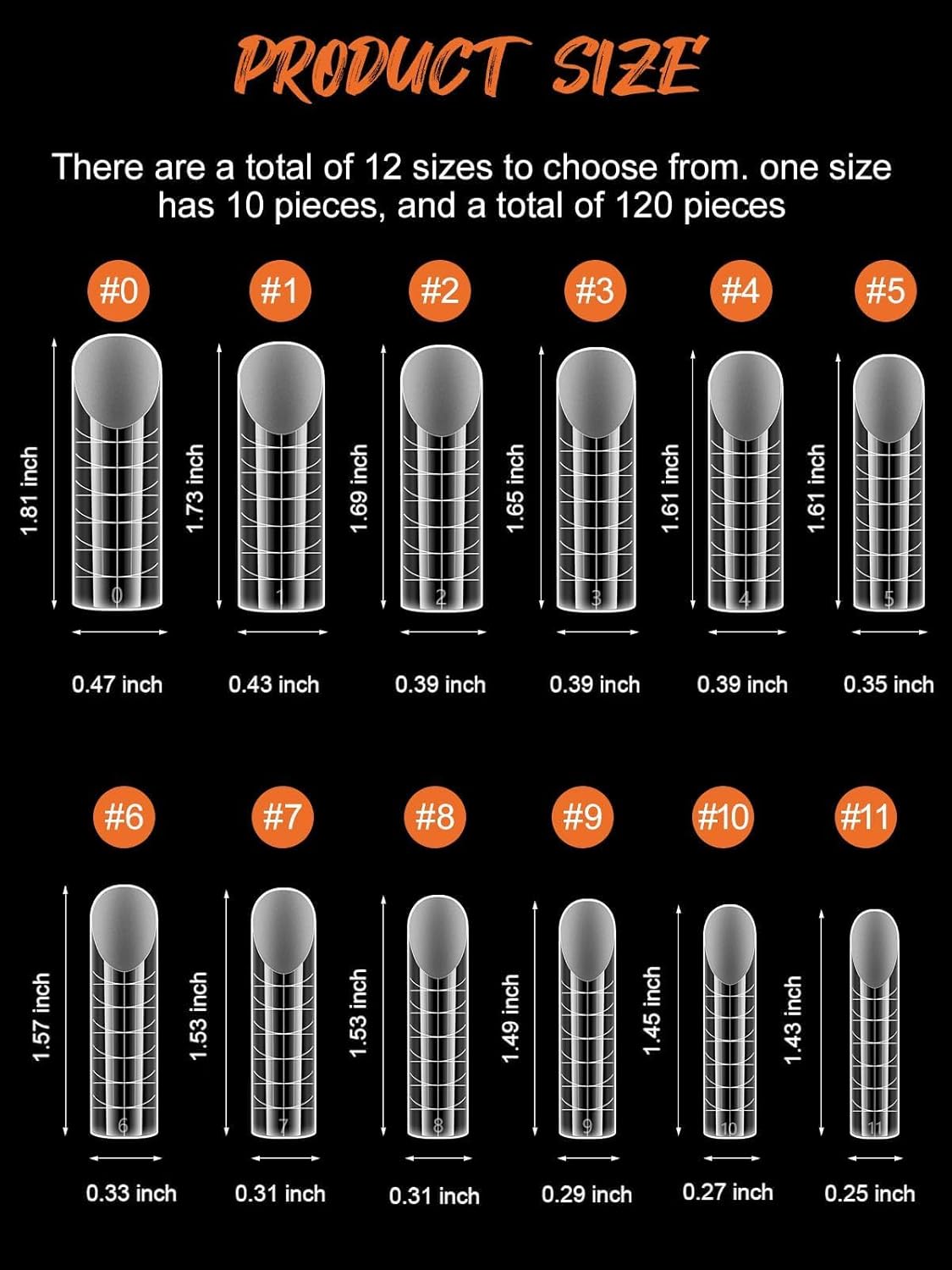 EBANKU 120PCS Dual Nail Forms Matte Poly Gel Nail Molds Square Full Cover Coffin Nail Tips Extension Forms 12 Sizes for Toenail Manicure Nail Art Design Salon&DIY-Velvo Beauty