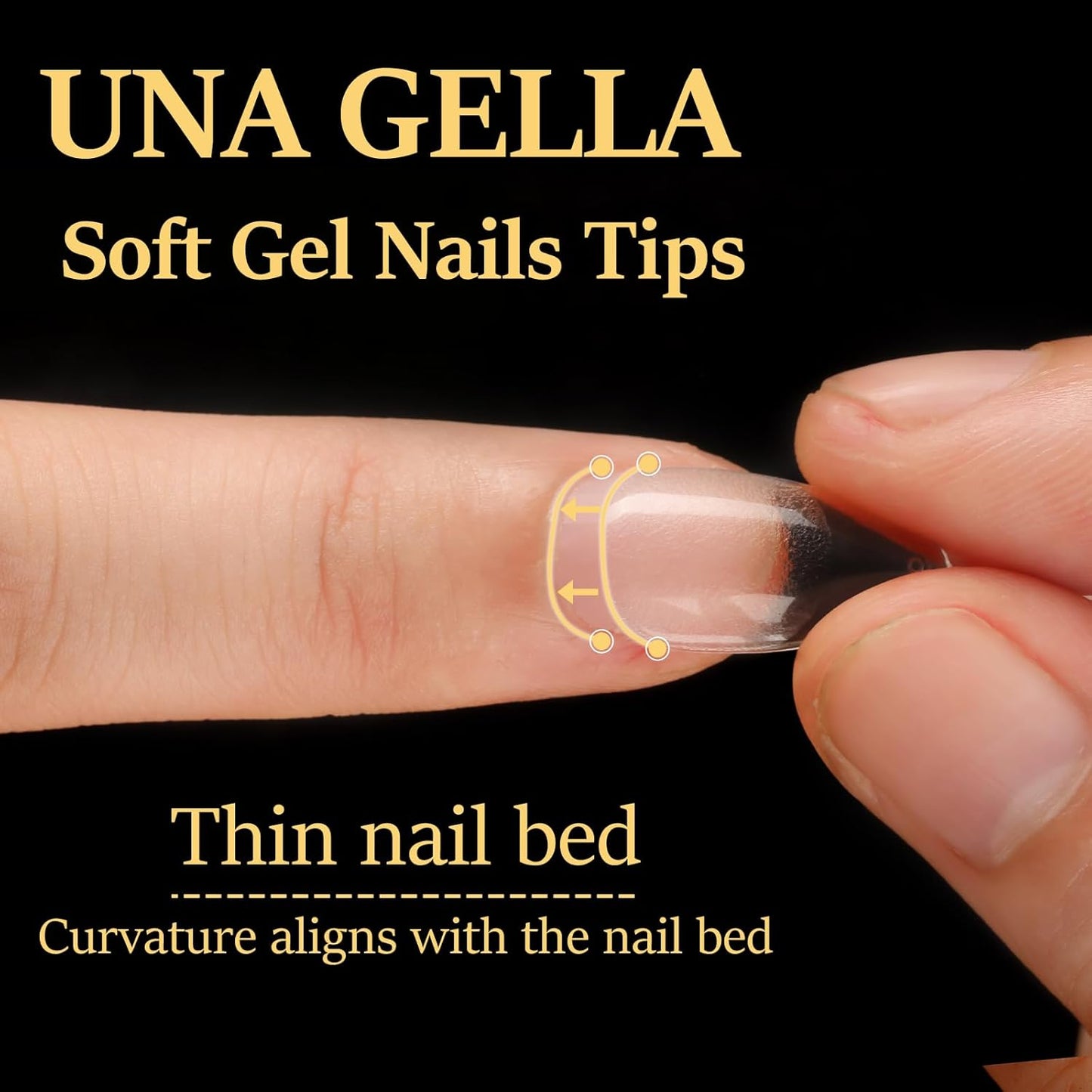 UNA GELLA Almond Gel Nail Tips 600 Pcs Pre-filed Almond Nails Full Cover Press On Nails 12 Sizes Half Matte Clear Fake Soft Gel Nail Tips for Extension Home DIY Salon with Box-Velvo Beauty