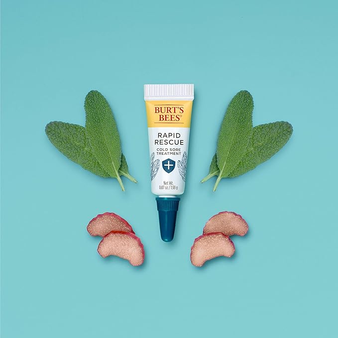 Burt's Bees Cold Sore Treatment and Medicated Lip Balm, College Back to School Dorm Essentials, With Menthol and Eucalyptus Oil, Natural Origin Skincare, 2 Tubes, 0.07 oz./0.15 oz.-Velvo Beauty