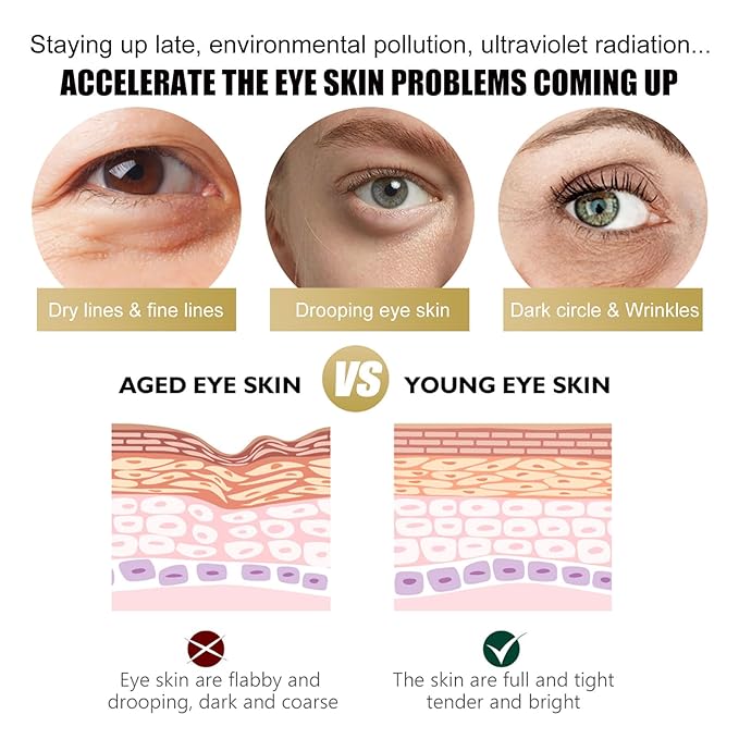 Retinol Eye Stick with Collagen & Hyaluronic Acid Eye Cream for Dark Circle and Puffiness, Brightening Eye Balm Reduces Fine Lines and Bags in 4 Weeks-Velvo Beauty