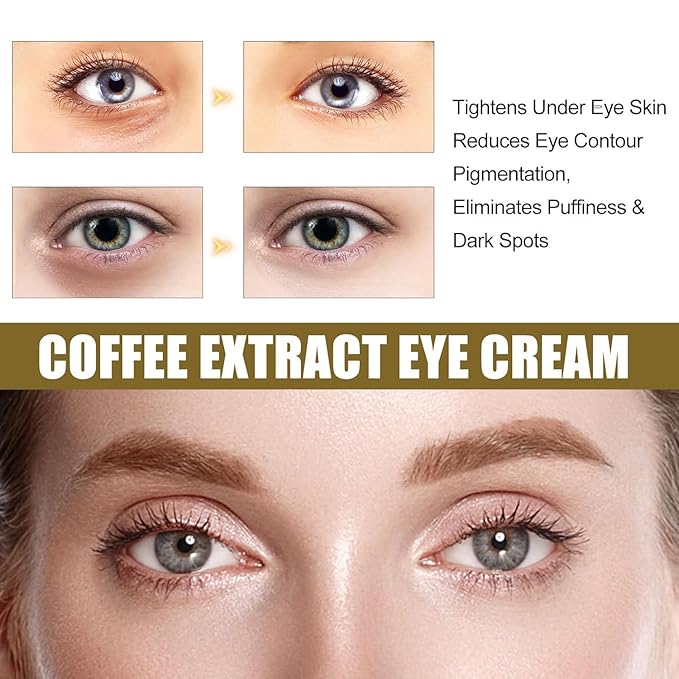 Caffeine Eye Cream, Caffeine Eye Cream, Caffeine Anti-Wrinkle Overnight Eye Cream, Firms and Reduces Eye Bags, Wrinkles, Dark Circles, and Fine Lines (2PCS)-Velvo Beauty