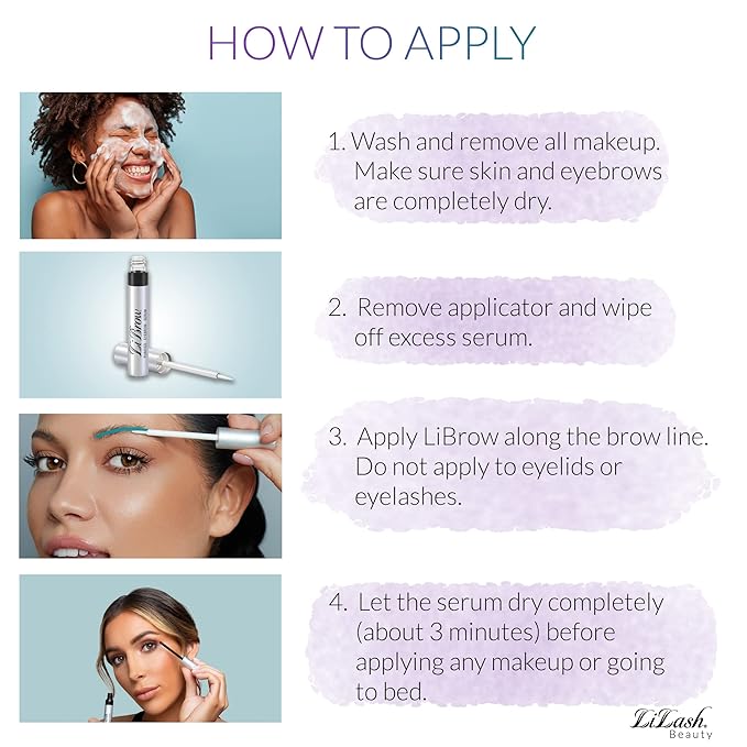 LiBrow Purified Eyebrow Physician-Formulated Serum for Fuller & Thicker Looking Eyebrows | Natural Eyebrow Enhancer Safe for Sensitive Skin | 90-Day Supply (3ml)-Velvo Beauty
