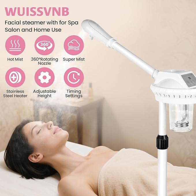 face Steamer Clean Skin Firming Pores and Moisturizing Suitable for a Beauty, Spa, at Home-Velvo Beauty