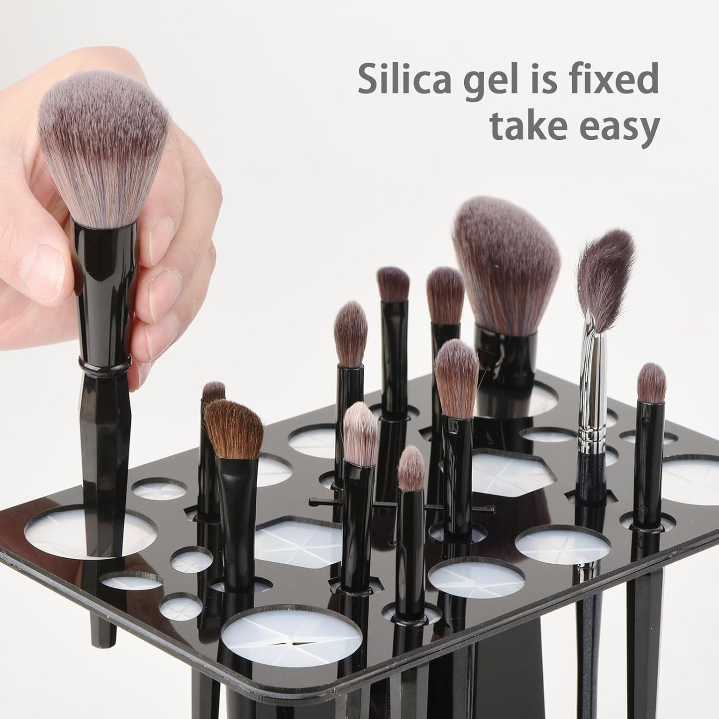 Makeup Brushes Drying Rack, Brushes Dryer, Collapsible 28 Slot Acrylic Brush Holder Stand Tree Tray Support Display for Makeup Artist Acrylic Nail Brushes Makeup Lovers-Velvo Beauty