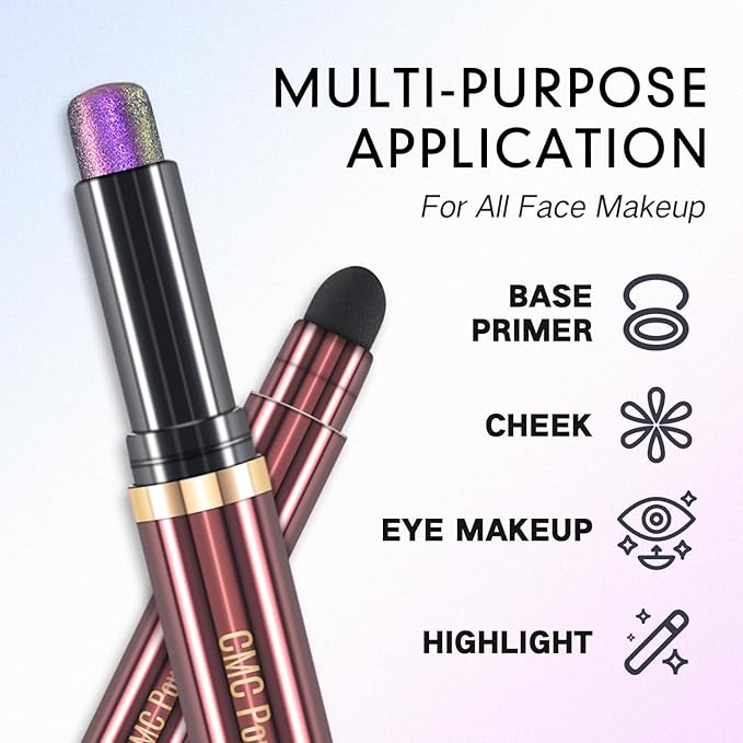 CHARMACY Duochrome Long Stay Eyeshadow Stick, Creamy Eye Shadow Stick, Multicolor-Shifting Glitter Eyeshadow, Waterproof & Smudge-Proof, High Pigmented, Built-in Smudger #06-Velvo Beauty