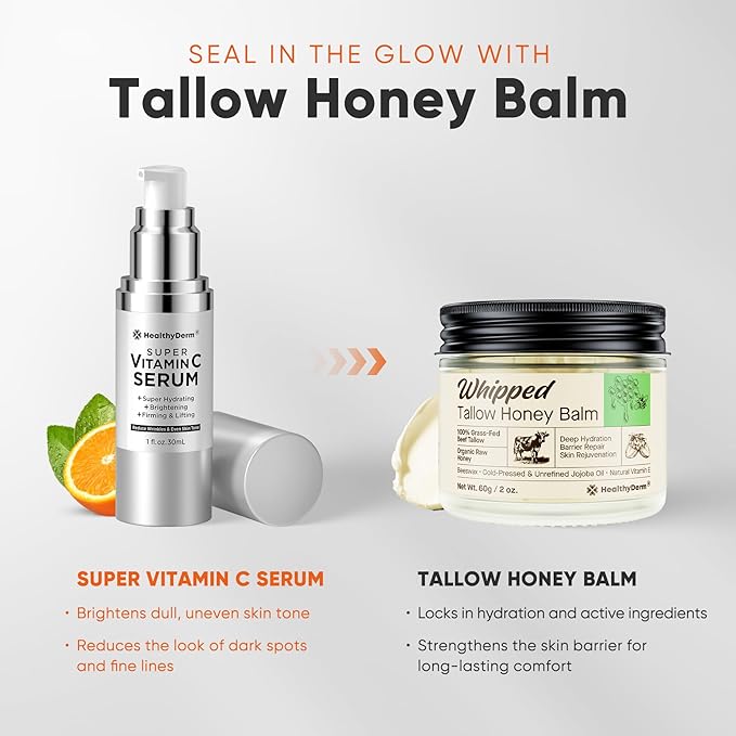 Super Vitamin C Serum for Women Over 70: Niacinamide, Vitamin C, Hyaluronic Acid, Peptides, Vitamin E, Caffeine, Bakuchiol, Hydrating, Lifting, Face Wrinkle & Age Spots Reduction-Velvo Beauty
