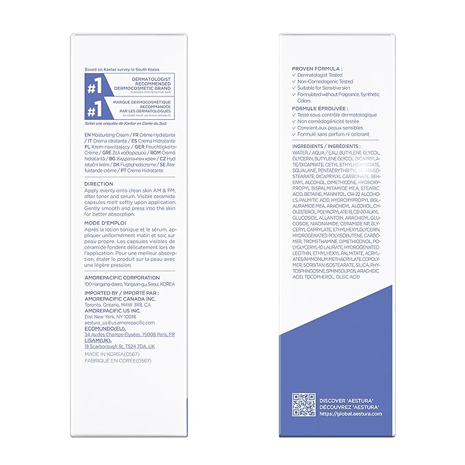 AESTURA ATOBARRIER365 Cream with Ceramides, Korean Face Moisturizer for Barrier Repair | 120H lasting Hydration, Ceramide Capsules, Dry & Sensitive Skin, Non-comedogenic, 80 mL / 2.70 fl.oz.-Velvo Beauty