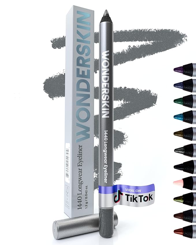 Wonderskin Eyeliner Pencil, 1440 Longwear Blue Glitter Eyeliner Pencil - Waterproof, Sharpenable & Smudge Proof-Velvo Beauty