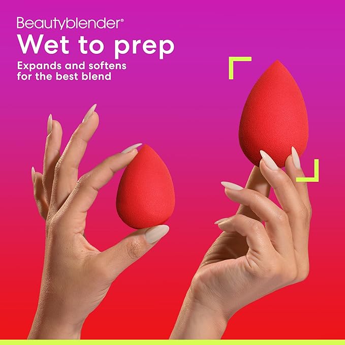Beautyblender® | Ruby Beauty Blender Makeup Sponge, Super-Soft Foam Easily Blends Foundations, Powders & Creams, Made in USA, Reusable, Washable, Streak Free Application, Vegan, Cruelty Free-Velvo Beauty