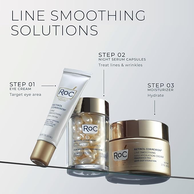 RoC Retinol Correxion Max Hydration Anti-Aging Daily Face Moisturizer with Hyaluronic Acid, Fragrance-Free, Oil Free Skin Care, 1.7 Ounces (Packaging May Vary)-Velvo Beauty