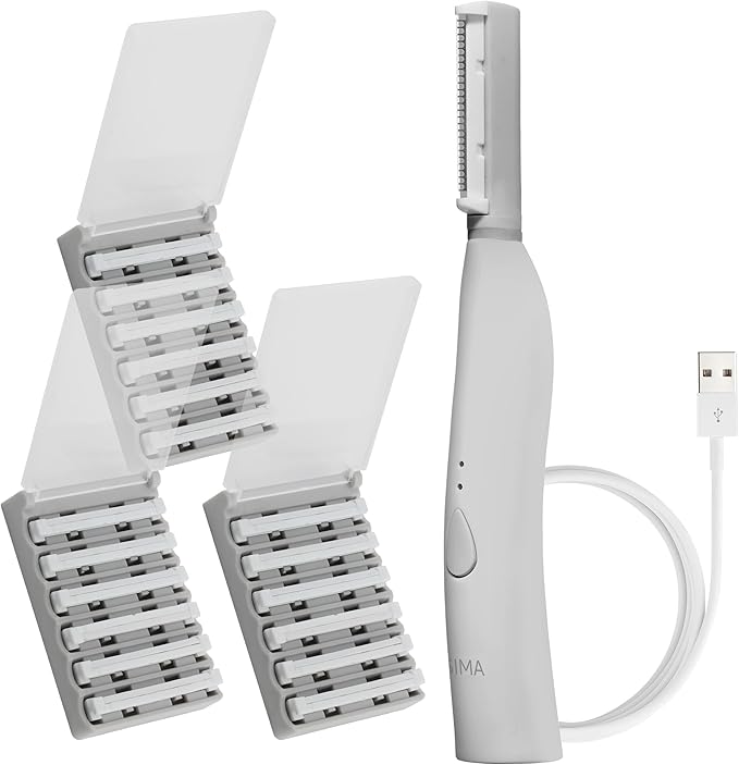 SPA SCIENCES - SIMA Patented Dermaplane Razor for Women Face – Painless 2-in-1 Facial Exfoliation & Peach Fuzz Hair Removal – Anti-Aging – 3 Speeds – Rechargeable – 19 Weeks Treatment-Velvo Beauty