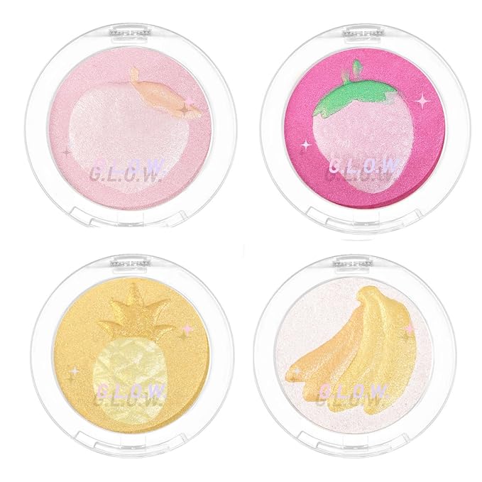 Highlighter Makeup Palette Face Highlighter Palette Glitter Highlighter Powder Palette Iluminadores de Maquillaje for Face Highlighters & Illuminator (Pink)-Velvo Beauty
