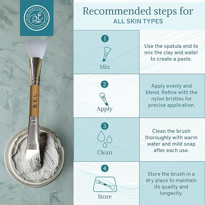 Bare Essentials Living - Clay Face Mask Brush (2 Pack, Bamboo) Dual Soft Silicone Face Mask Applicator Brush Tool, Great Facial Essentials, Moisturizer Applicator & Skincare Brush for Facials-Velvo Beauty