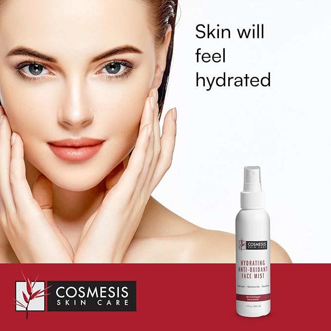 Cosmesis Hydrating Anti-Oxidant Face Mist - Refresh, Moisturize & Soothe Dry Skin, Tea Blend & Vitamins A/D - 4 fl oz-Velvo Beauty