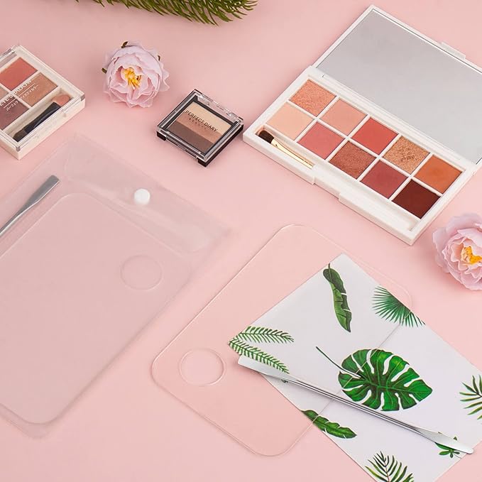 Rolybag Acrylic Makeup Mixing Palette with Spatula Tool Transparent Cosmetic Makeup Palette for Nail Art Makeup Eye Shadow Professional Pigment Cosmetic Mixing (Acrylic -A)-Velvo Beauty