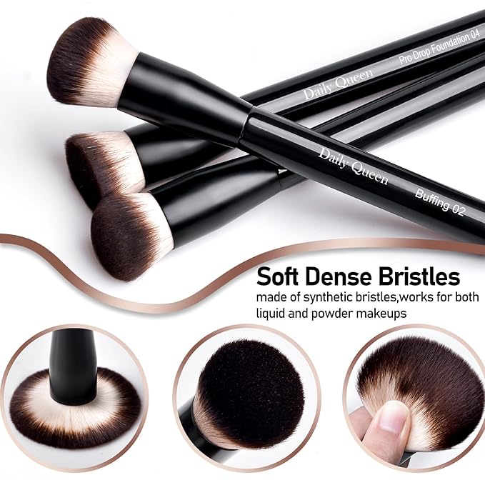 25 pcs Makeup Brush Set Holder Black Professional Kabuki Powder Concealers Eye shadows Blush Eyeliner Eyebrow Contour Eye blending Brushes (25pcs brush with box)-Velvo Beauty