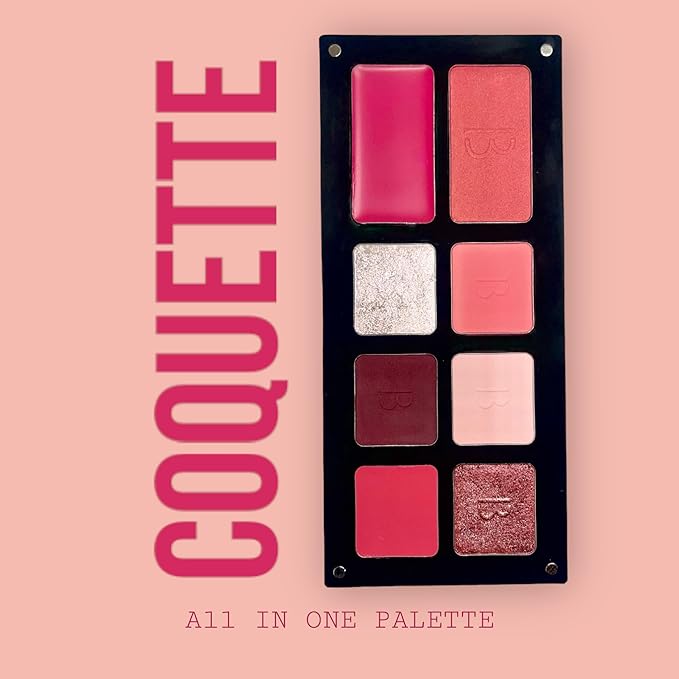 Multi-Effect Palette | All In One Palette | Bianca Makeup | Reusable Magnetic Palette | With Eyeshadows, Lipstick, and Blush | Find the effect you desire | Makeup Palette (Coquette)-Velvo Beauty