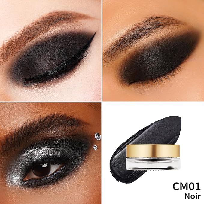 Oulac Matte Eyeshadow - Black Matte Finish Blendable Smokey Eye, Waterproof & Longwear Up to 12H Intense Color for Halloween Makeup, Goth Makeup-Velvo Beauty