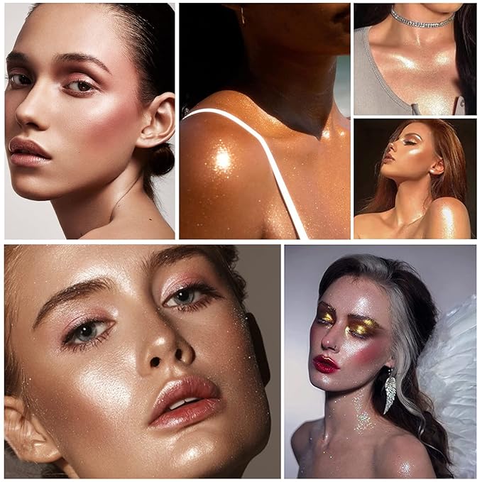 Polvo De Hadas Highlighter Glitter Stick Body Glitter Shimmer Face Brightening Highlighter Contour Powder Makeup Stick Face Blusher Fairy Glitter Highlighter Makeup - 02#Fairy Pink-Velvo Beauty