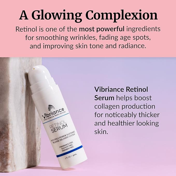 Vibriance Retinol Serum for Face - Reduces Appearance of Deep Wrinkles and Large Pores, Enhances Tone, Improves Complexion - Sensitive, Mature Skin Night Cream - 1 fl oz-Velvo Beauty