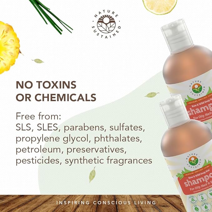 Natural Shampoo for Oily Hair & Scalp - Organic, Raw & Wildcrafted with Probiotics, Hypoallergenic & Sulfate Free Herbal Shampoo for Oil Control, Dandruff, Seborrheic Dermatitis - 9 Oz, Original-Velvo Beauty