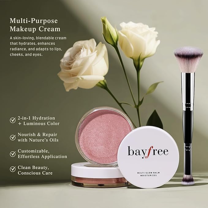 Multi Glow Balm Set, Cream Blush with Double-ended Brush, Radiant Finish, Hydrating, Creamy, Radiant Finish, Lightweight & Blendable Color, Face Balm-Velvo Beauty