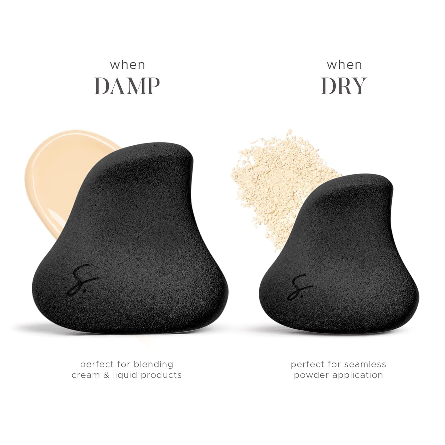 Original Beauty Blender Makeup Sponge Applicator for Powder, Cream & Liquid, Beauty Tools Puff, Streak Free Application, Vegan, Cruelty Free Made in USA, Black (3 Pieces)-Velvo Beauty