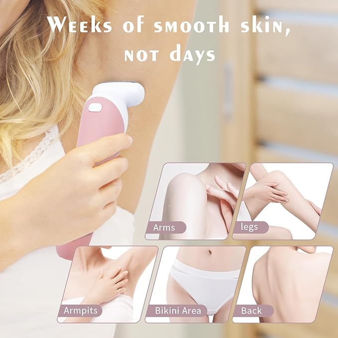 5 in 1 Electric Shaver for Women,Epilators Hair Removal for Women's Body, Electric Razor for Women Legs Public Area Bikini Trimmer, Face Scrubber, Facial Cleaning Brush Dry Wet Gift Set (Pink)-Velvo Beauty