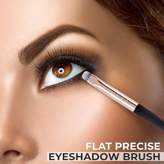 Profusion Cosmetics Flat Precise Eyeshadow Brush - Softens Dramatic Edges & Fine Lines, For Eyeshadow, Eyeliner-Velvo Beauty