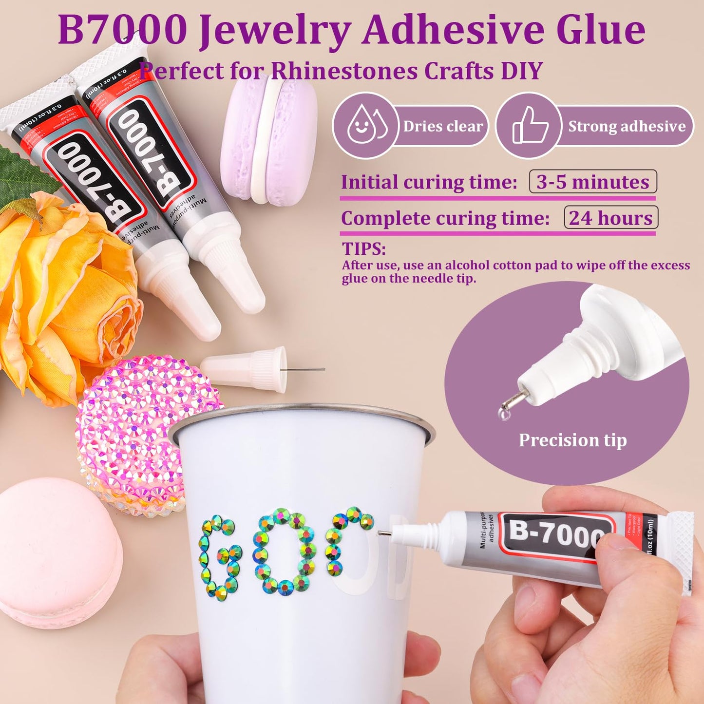 Resin Jelly Rhinestones for Crafting with B7000 Jewelry Glue, 2 Boxes Emerald Black AB Flatback Crystals with 3Pcs 10ml Glue, Bedazzling Non Hotfix Gems for DIY Tumblers Clothing Shoes Manicure-Velvo Beauty