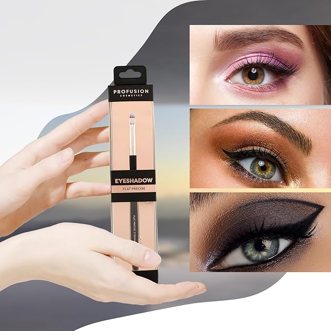 Profusion Cosmetics Flat Precise Eyeshadow Brush - Softens Dramatic Edges & Fine Lines, For Eyeshadow, Eyeliner-Velvo Beauty